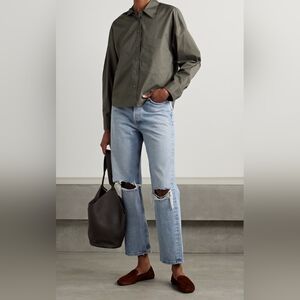 AGOLDE 90s Distressed Straight Leg Jeans Riley High Rise Light Wash